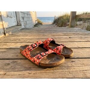 Birkenstock Arizona Mickey Mouse Red Polka Dot Slides Sandals Women Sz 41 10.5